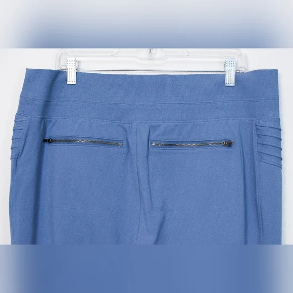Athleta Venice High Rise Moto Joggers Cottage Blue Zip Pockets Sz 1X Athleisure - Picture 10 of 12